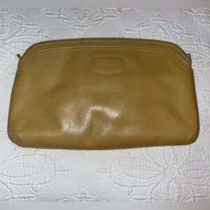 Elegant Morris Moskowitz Tan Leather Clutch